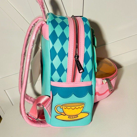 Loungefly Disney Alice in Wonderland Tea Cup Mini Backpack bag Limited Edition - Picture 10 of 10